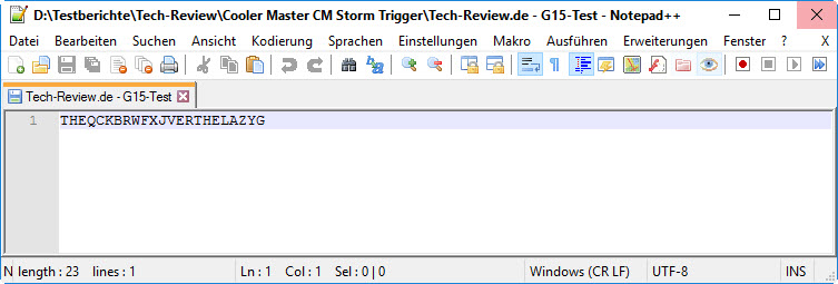 Ergebnis des Mitmachtestes einer G15