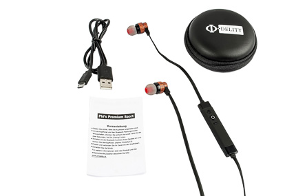 Phidelity Bluetooth Kopfhörer mit Transportbox, USB-Kabel und Anleitung