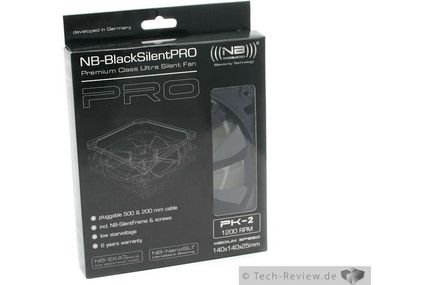 Die Verpackung des Noiseblocker BlackSilentPro PK-2