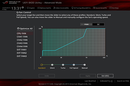 ASUS ROG Maximus VIII Gene UEFI Q-Fan Control