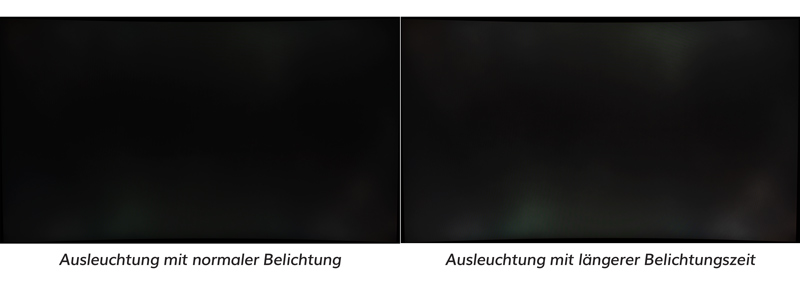 Sichtbare Flecken bei vollschwarzem Bild und 100% Hintergrundbeleuchtung