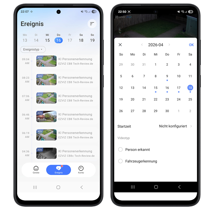 Die Clipdarstellung in der App