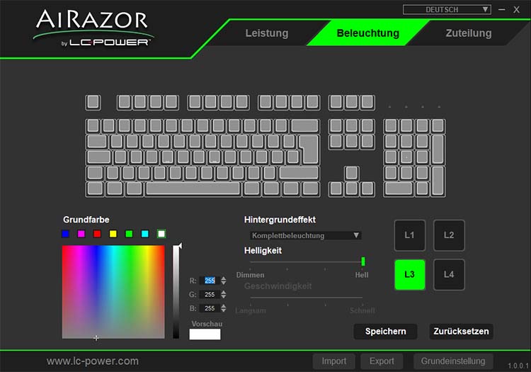 Die Software der Mech-1-RGB