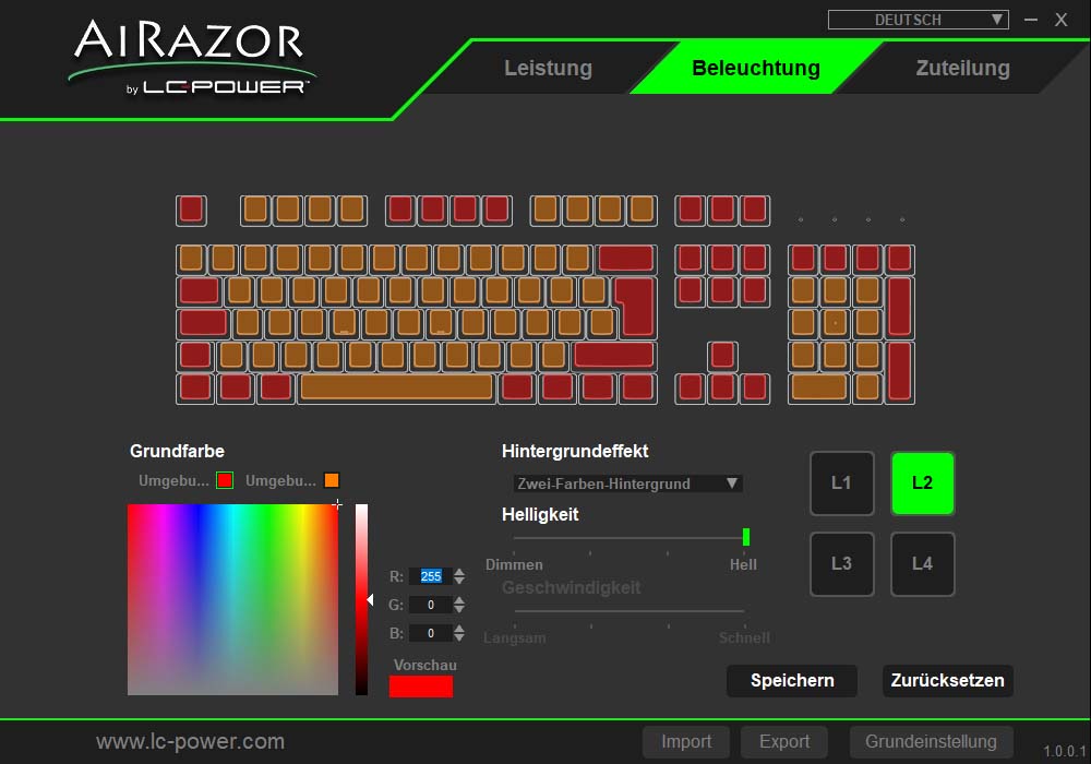 Die Software der Mech-1-RGB