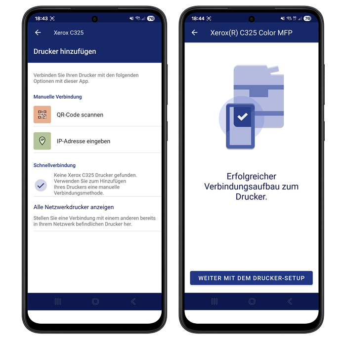 Den Drucker per QR-Code hinzufügen