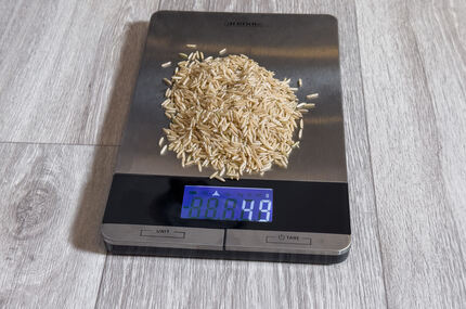 49 der 50 Gramm Reis wurden erfolgreich wieder eingesaugt