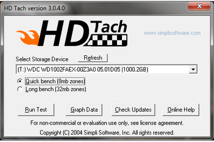 Benchmark mit HD Tach - Quick bench